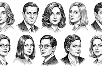create professional hedcut wsj style portraits