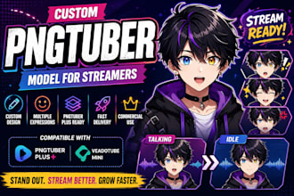 custom pngtuber avatar pngtuber model pngtuber vtuber avatar chibi reactive png
