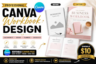 design a canva workbook, ebook, checklist or lead magnet