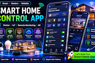 develop a smart home control with flutter, remote monitoring, augmented reality