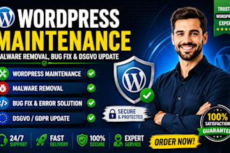 do wordpress maintainence bug fix wordpress website dsgvo update malware removal