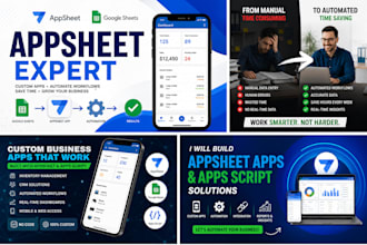 build appsheet apps inventory, CRM, and workflow automation apps, survey apps