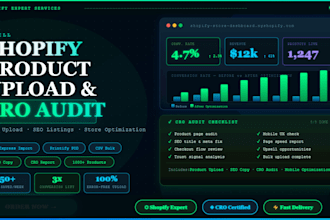 be your shopify product lister expert, upload import products with cro optimized