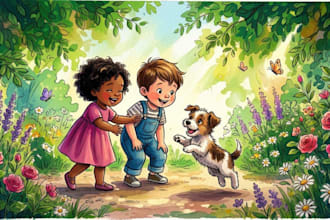 watercolor illustrations, book art and artwork storybook illustration