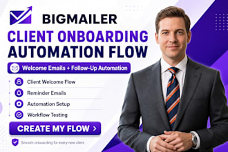setup bigmailer agency client onboarding automation flow