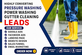 generate pressure washing leads power washing gutter cleaning leads sales funnel