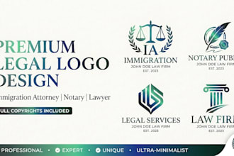 design premium attorney, notary, legal, lawyer logo with copyrights