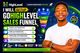 setup gohighlevel sales funnel email SMS,pipeline automation, application flows