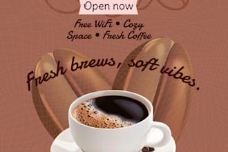 design aesthetic flyers for your cafe or small business