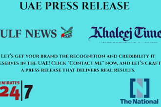 write and distribute a professional press release across top uae media outlets