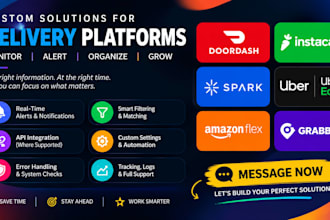 build spark driver bot, instacart bot, uber bot, grabber bot, doordash bot