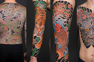 make a traditional japanese irezumi tattoo
