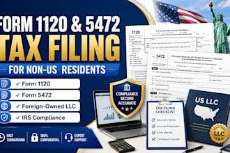 prepare and efile form 1120 and 5472 for non US residents