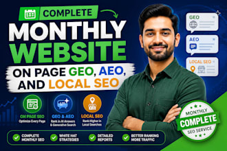 do monthly website on page SEO, GEO, aeo, and aio
