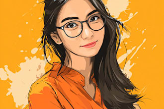 cartoon flat vector avatar or portrait