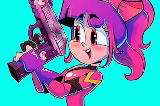 make cartoony character illustrations
