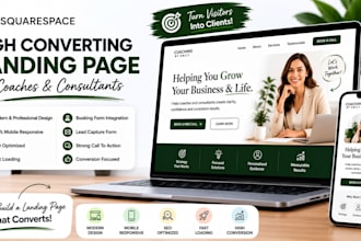 design a high converting squarespace landing page for coaches and consultants