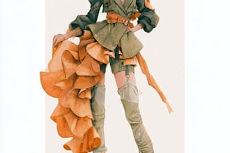 draw a fashion illustration in a classic vintage style