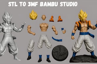 3d model stl to 3mf file 2d to 3d printing bambu studio 3d character prototype