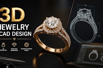 do 3d jewelry cad design for 3d printing and rendering stl jewelry cad design