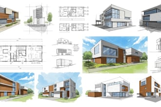 draw digital architectural sketches and illustrations