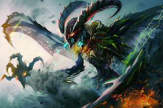 draw concept art and illustration of characters and monsters