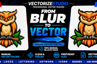 do vector tracing, logo vectorization and convert to vector