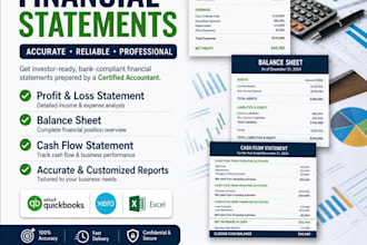 prepare financial statements, profit and loss, balance sheet, and cash flow