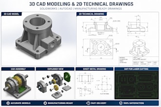 create 3d models and fabrication drawings,dxf,dwg