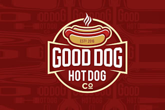 create elegant super logo for a gourmet hot dog shack