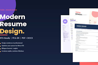 je ferai votre CV design moderne et ats friendly en fr ou en