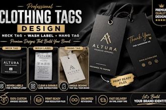 design professional apparel branding, clothing tags and labels
