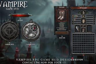 design 2d game UI, hud, menus, and icons for your rpg, mobile, or indie game