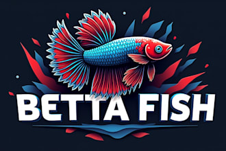 design high quality betta fish mascot logo in 12 hours
