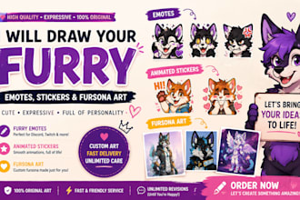 draw your furry emotes animated furry sticker art draw furry sticker fursona