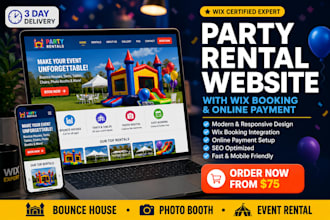 create a party rental website with wix booking for bounce house or event rental