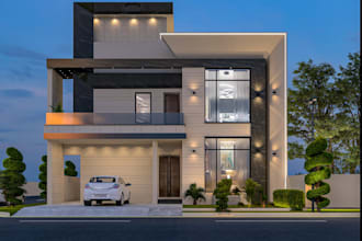 do realistic 3d exterior house rendering and architectural visualization