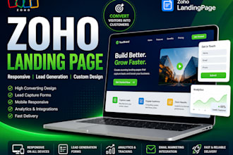 design responsive zoho landing page and zoho landingpage for conversions