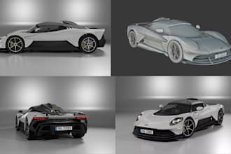 do realistic 3d car interior and exterior model, custom render, 3d car