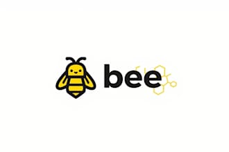 design a creative bee mascot logo for your brand