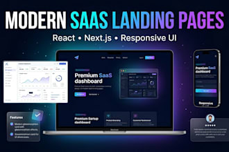 develop a modern saas landing page for your saas business