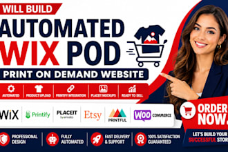 build automated wix print on demand pod website  printify placeit product upload