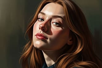 realistic digital portrait art in oil painting style