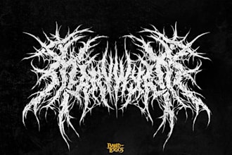 design a brutal chaotic grindcore black metal logo