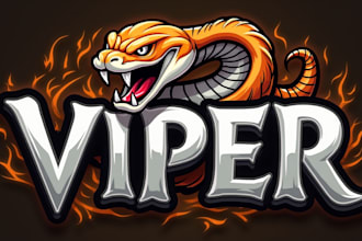 design high quality viper snack mascot logo in express delivery