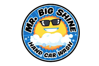 design awesome car wash business brand logo