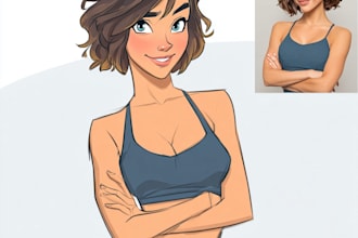 paint hilarious cartoon portrait caricature from photo