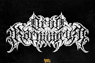 design a brutal blackened death metal band logo