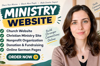 church website christian ministry nonprofit donation fundraising website design