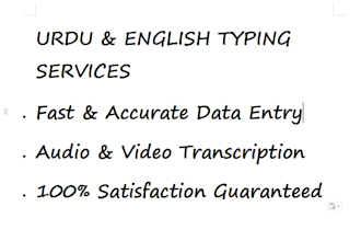 do fast urdu typing and audio transcription expertly